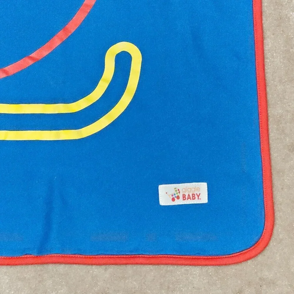 Giggle Baby Blue Helicopter Baby Blanket Red White Yellow 100% Cotton 28